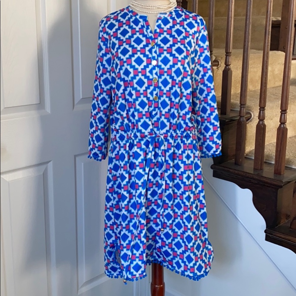 Preppy Tracy Negoshian Pom Pom Tiana dress NWT L - Picture 1 of 8